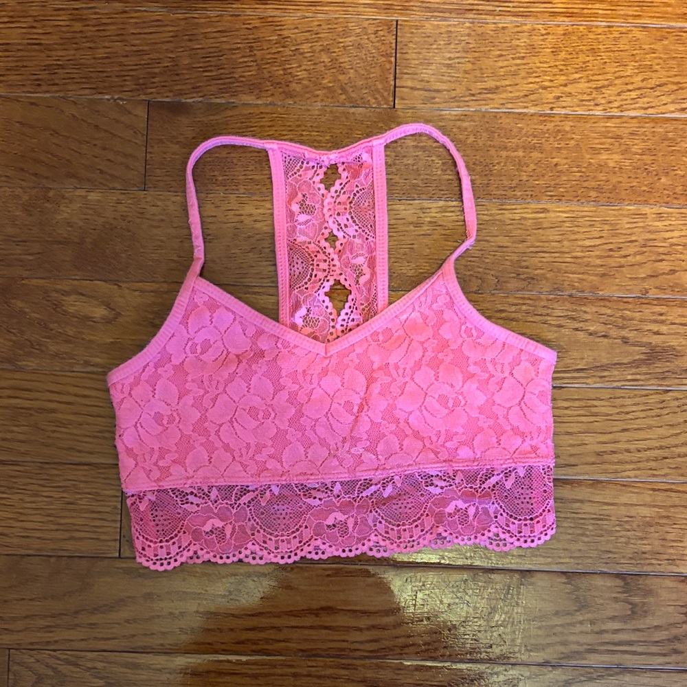Abercrombie Kids Floral Lace Bandeau in Pink